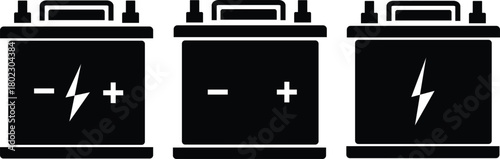Car battery icon set ,battery icon symbol, Automotive charge sign. Auto battery symbols isolated on white background,
