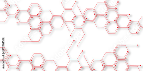 abstract geometric red texture background red hexagon 3D background texture. 3d rendering illustration. Clear pattern abstract background hexagon .Futuristic abstract banner.