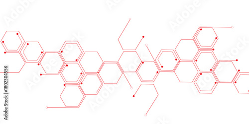 Fototapeta Naklejka Na Ścianę i Meble -  abstract geometric red texture background red hexagon 3D background texture. 3d rendering illustration. Clear pattern abstract background hexagon .Futuristic abstract banner.
