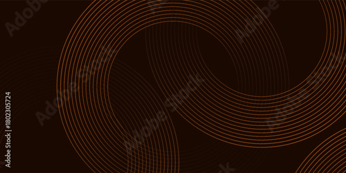 Brown gold lines circle on dark background.