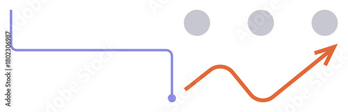 Curved line with turning points, dots symbolizing milestones, and an arrow showing progression. Ideal for success, growth, strategy, planning, process, innovation simple flat metaphor