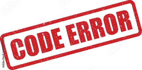 A distinct red rubber stamp displays the crucial words CODE ERROR with a grunge texture on a white backdrop