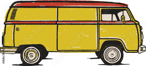 old yellow van