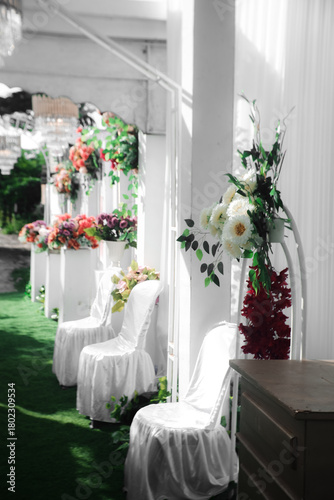 wedding bouquet on the window