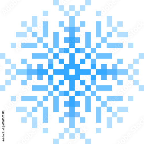 Snowflake, Pixel Art Snowflake, vector snowflake icon