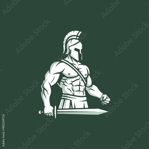 Spartan Gladiator logo Vector Illustration