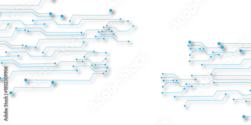 White circuit board technology background design .Dots and lines connection circuit design vector futuristic circuit board . components representing technology and innovation .	
