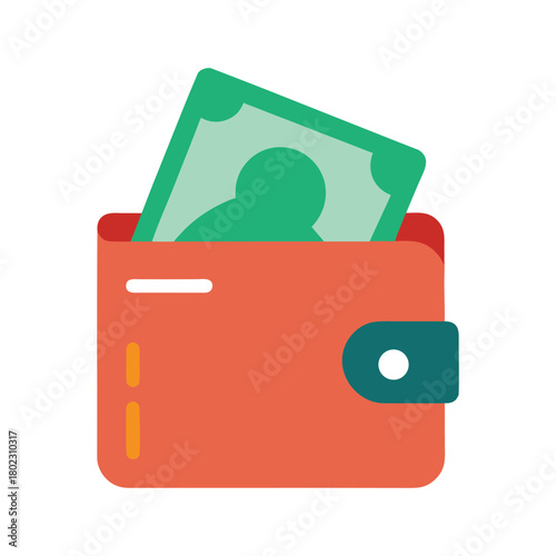 wallet with money vector