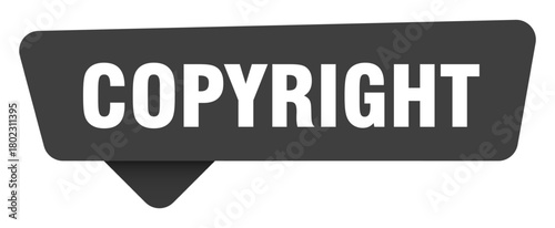 copyright black sign isolated on transpatent background. copyright sticker