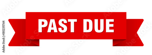 past due ribbon isolated on transparent background. past due ribbon