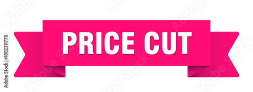 price cut ribbon isolated on transparent background. price cut ribbon
