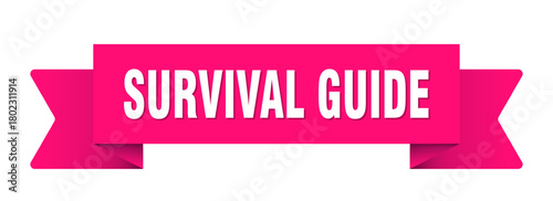 survival guide ribbon isolated on transparent background. survival guide ribbon