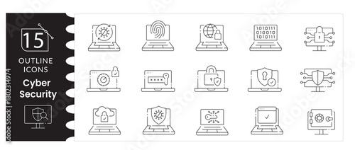 Cyber Security Icon Set , Shield, Lock, Password and Data Protection Vectors, Digital Safety, Privacy Icons, Network, Firewall, Encryption Symbols, Cyber Defense Illustration Pack,