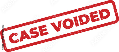 A prominent red rectangular rubber stamp displays the bold text CASE VOIDED with a distinct grunge texture