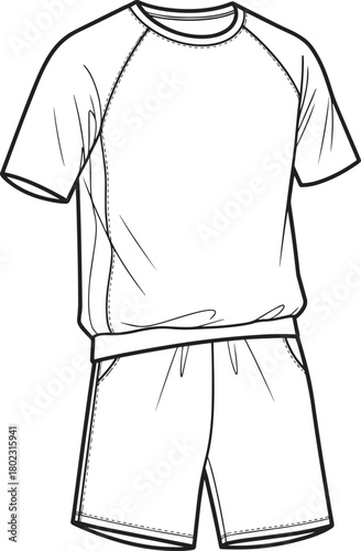 Outfit sketch featuring top and shorts for casual and comfy fashion collection