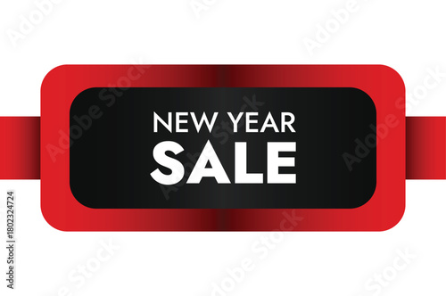 Grab huge discounts this New Year with this bold red and black sale banner, a perfect promotional offer