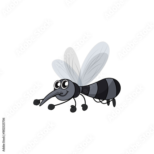 Cartoon Mosquito Illustration Pest Insect with Disease Vector Traits and Animation