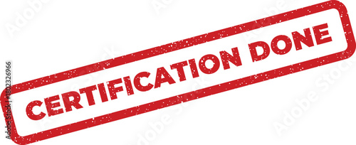 A red rectangular rubber stamp impression clearly indicates that certification processes are now successfully completed