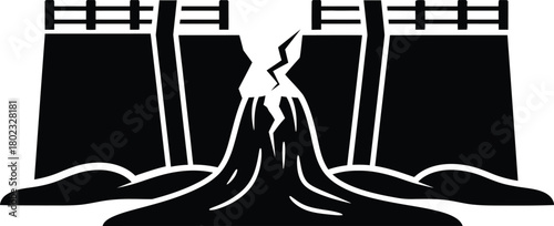 Flood silhouette vector illustration