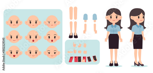 Cute Girl Business Character Vector Illustration