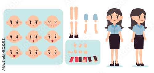 Cute Girl Business Character Vector Illustration