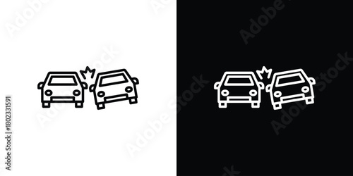 Accident icon. Editable stroke. thin line outline concept vector.