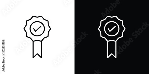 Accreditation icon. Editable stroke. thin line outline concept vector.