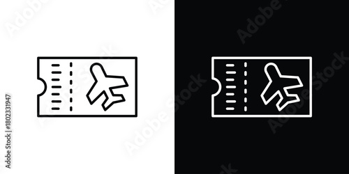 Airline ticket icon. Editable stroke. thin line outline concept vector.
