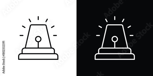 Ambulance siren icon. Editable stroke. thin line outline concept vector.