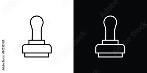 Approval stamp icon. Editable stroke. thin line outline concept vector.