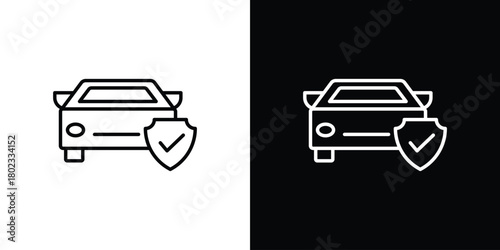 Auto insurance icon. Editable stroke. thin line outline concept vector.