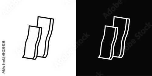 Bacon icon. Editable stroke. thin line outline concept vector.