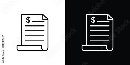 Bank statement icon. Editable stroke. thin line outline concept vector.