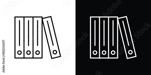 Binder icon. Editable stroke. thin line outline concept vector.