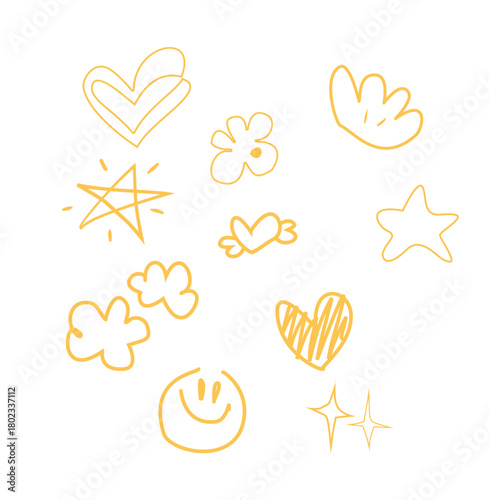 set of vector icons of hearts