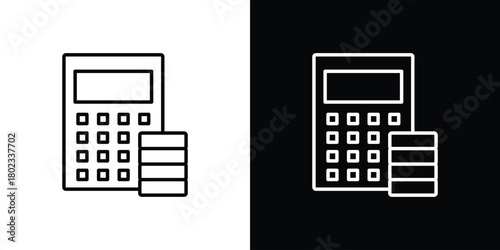 Budget icon. Editable stroke. thin line outline concept vector.