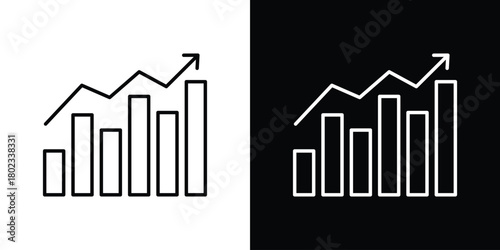 Business growth icon. Editable stroke. thin line outline concept vector.