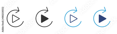 Playback icon set, video playback icon, vector illustration . 