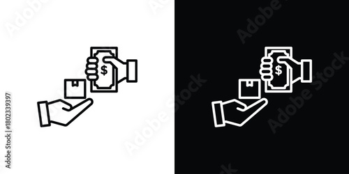 Cash on delivery icon. Editable stroke. thin line outline concept vector.