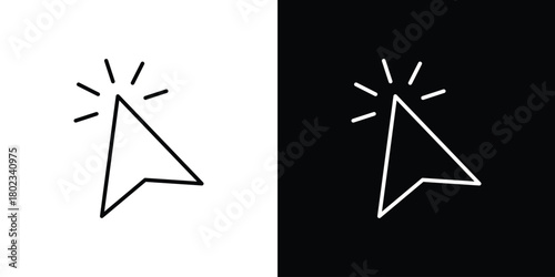 Click icon. Editable stroke. thin line outline concept vector.