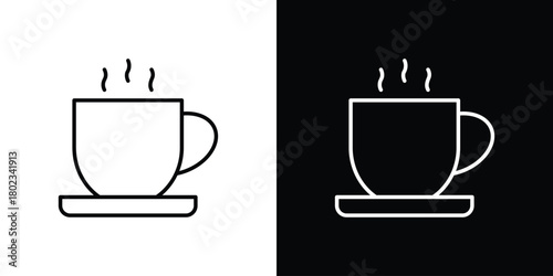Coffee icon. Editable stroke. thin line outline concept vector.