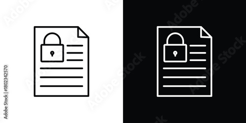Confidential icon. Editable stroke. thin line outline concept vector.