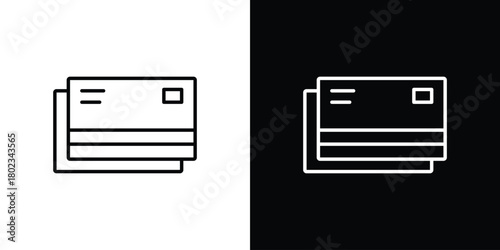 Credit card icon. Editable stroke. thin line outline concept vector.