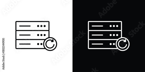Data backup icon. Editable stroke. thin line outline concept vector.