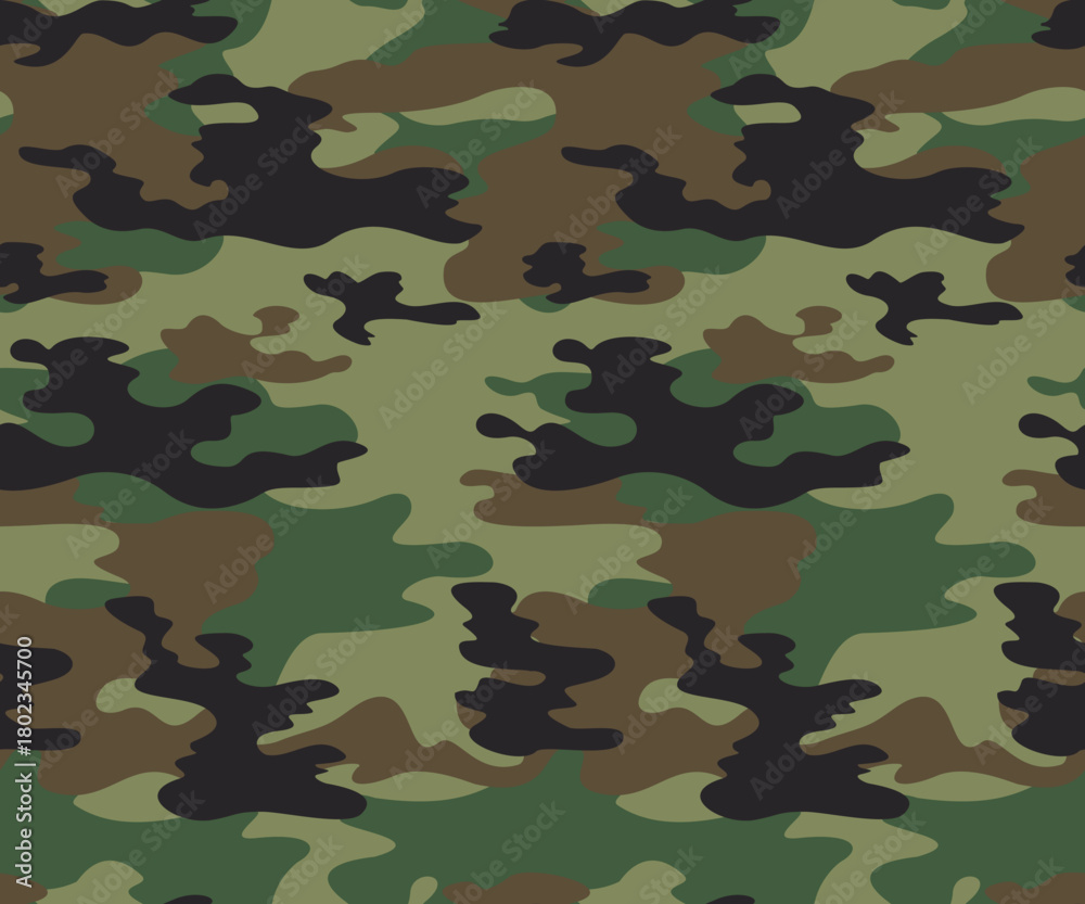 Fototapeta premium Military camouflage pattern, seamless vector army, classic design