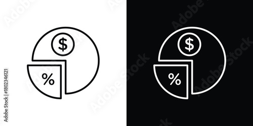Dividend icon. Editable stroke. thin line outline concept vector.