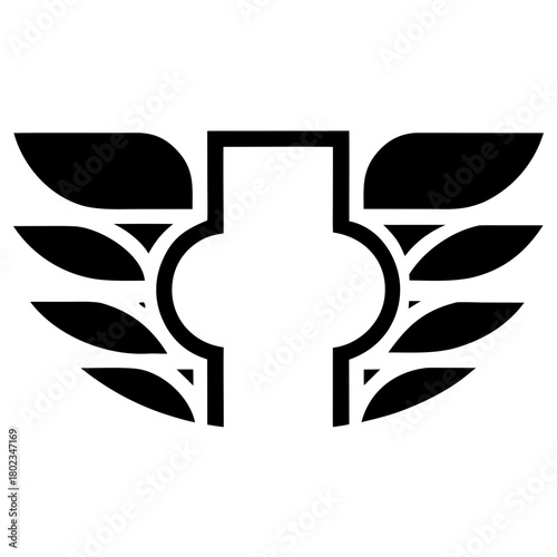 Elegant Gold Ticket and Wings Icon SVG