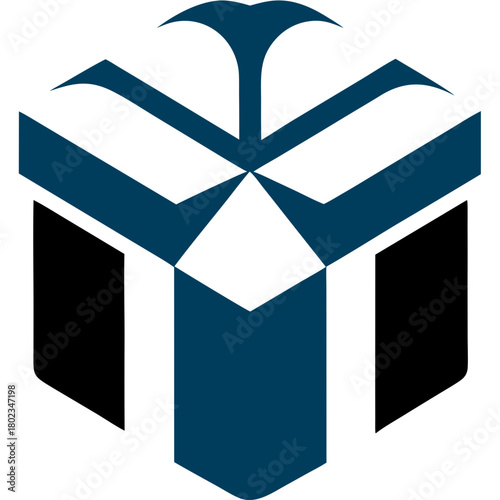 Origami Folded Present Box Logo SVG