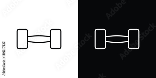 Dumbbell icon. Editable stroke. thin line outline concept vector.