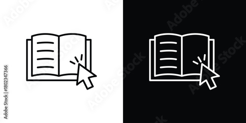 E-book icon. Editable stroke. thin line outline concept vector.